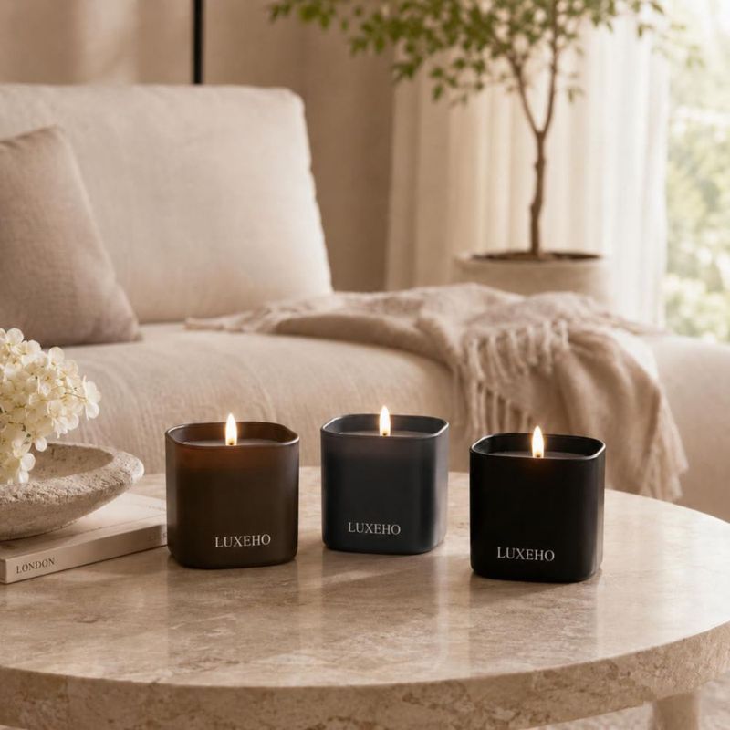 Set de Velas LUXEHO 3 Unidades 120 g Champán Sándalo