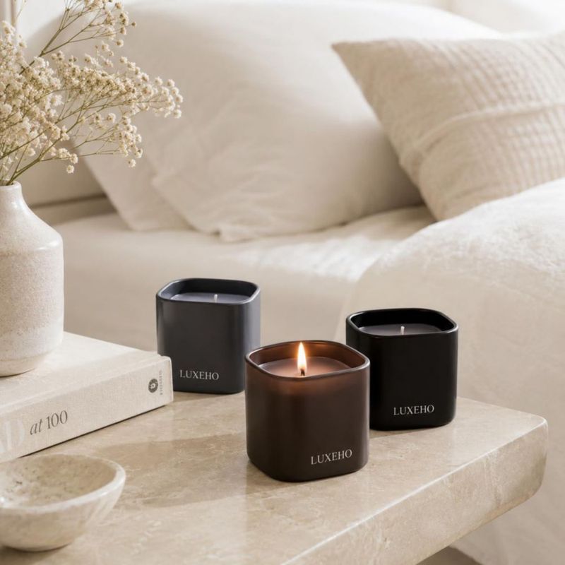 Set de Velas LUXEHO 3 Unidades 120 g Champán Sándalo