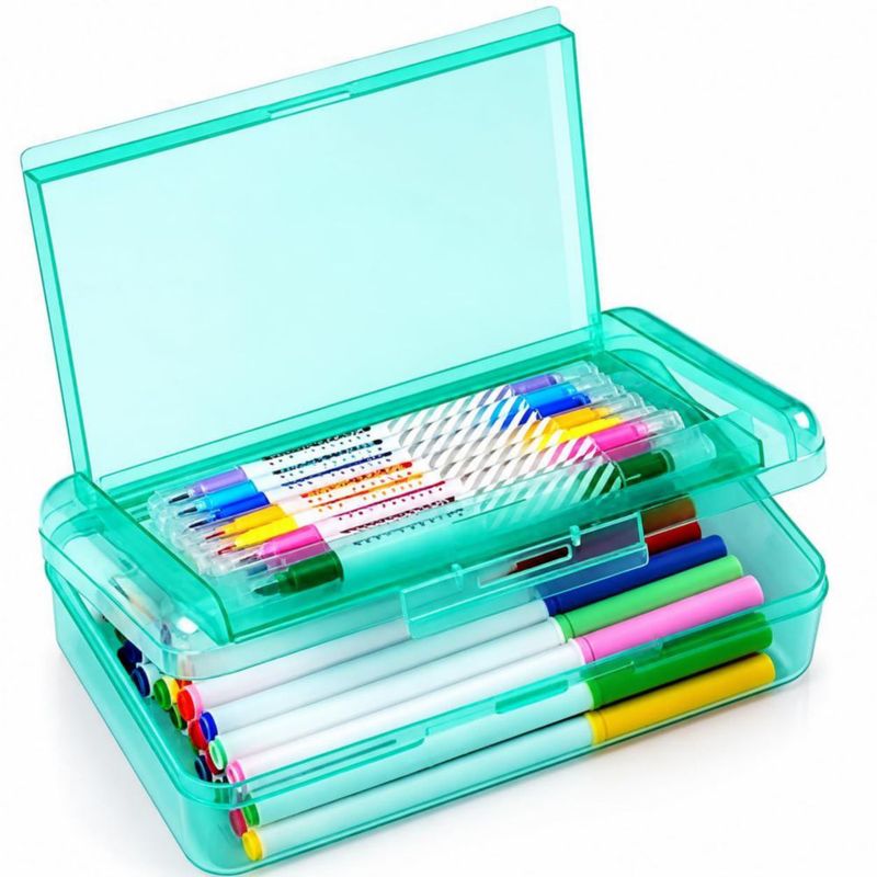 Estuche de lápices Sooez 20x12x6 cm doble capa transparente