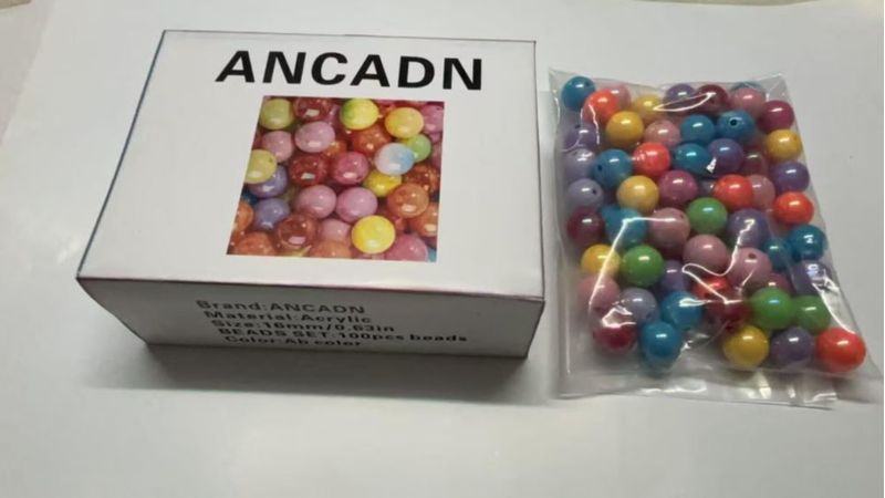 Cuentas de Acrílico ANCADN 16 mm 100 piezas Color Arcoíris