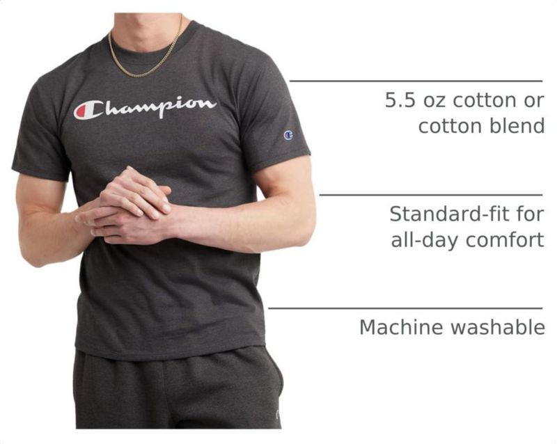 Camiseta Champion Classic Script Logo para hombre talla XL