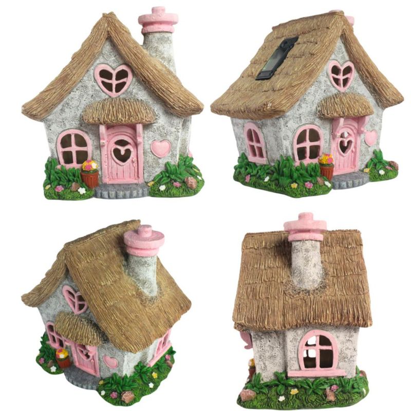 Escultura PRETMANNS Casa de Hadas Solar Rosa 19 cm