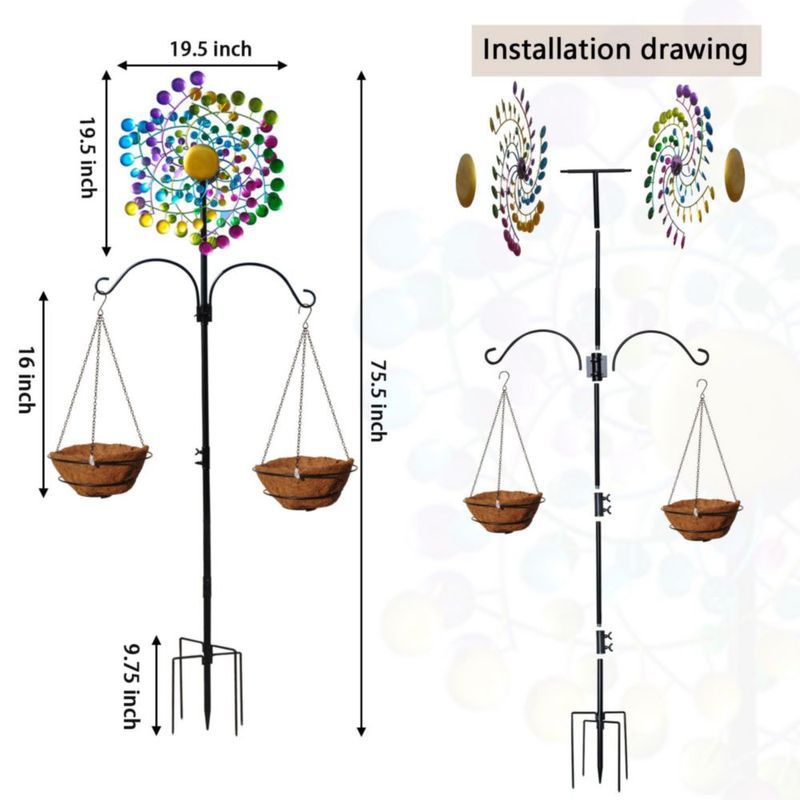 Girador de Viento Tuokiuhn de Metal para Decoración Exterior de Jardín