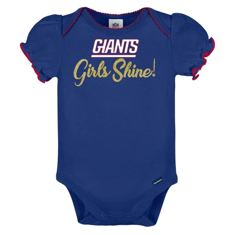 Body Gerber NY Giants 6-12 meses Pack de 3