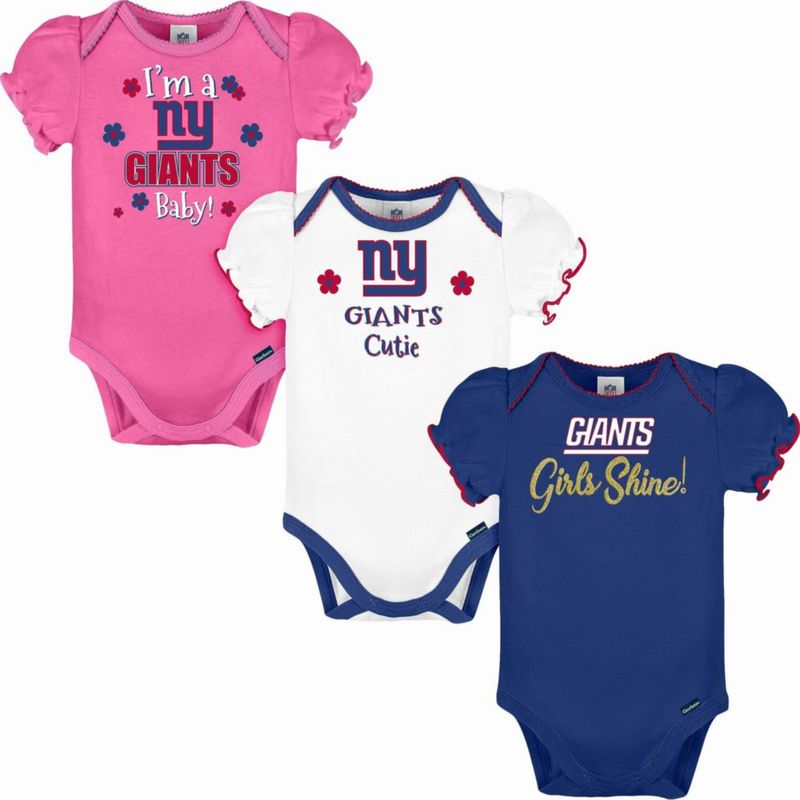 Body Gerber NY Giants 6-12 meses Pack de 3
