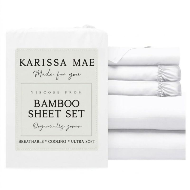 Juego de sábanas KARISSA MAE King dividido de viscosa de bambú
