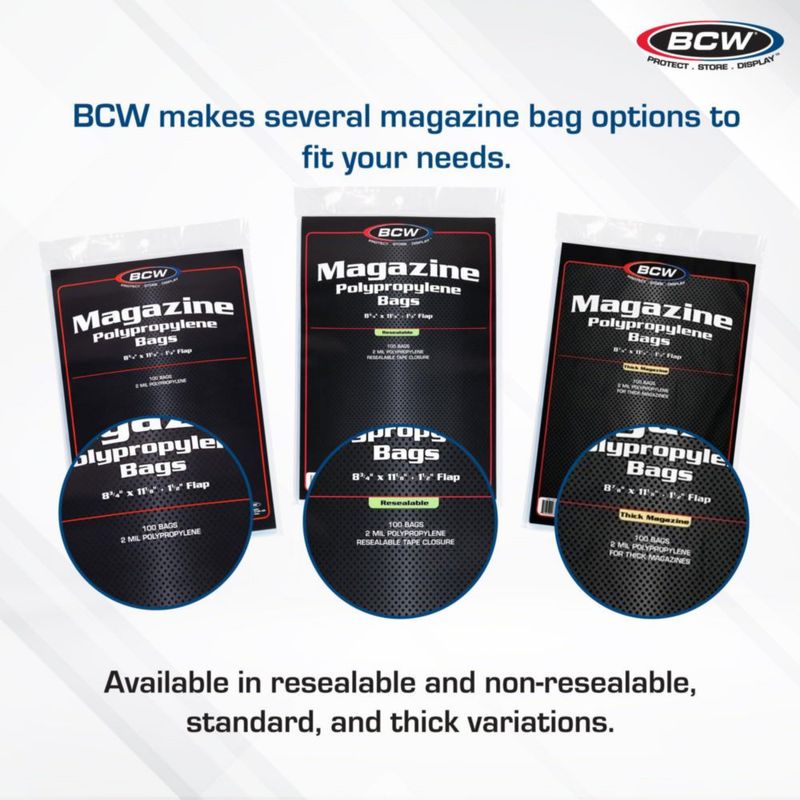 Fundas para revistas BCW 22 x 28 cm paquete de 200 sin ácido