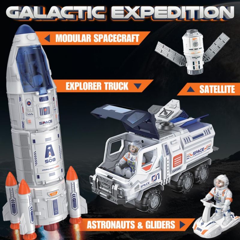 Set de juguete cohete espacial BLOONSY con figuras de astronauta