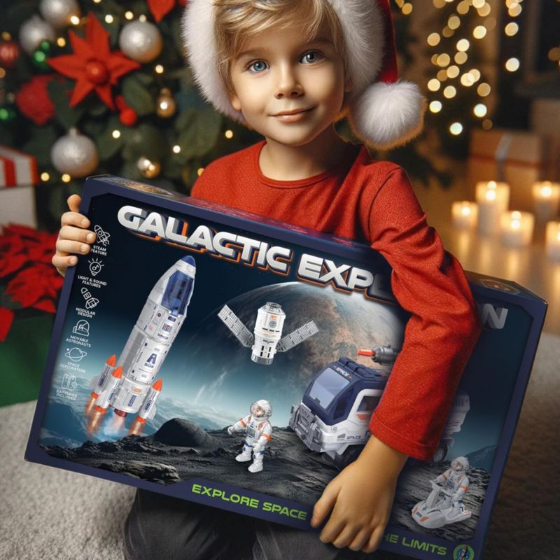 Set de juguete cohete espacial BLOONSY con figuras de astronauta