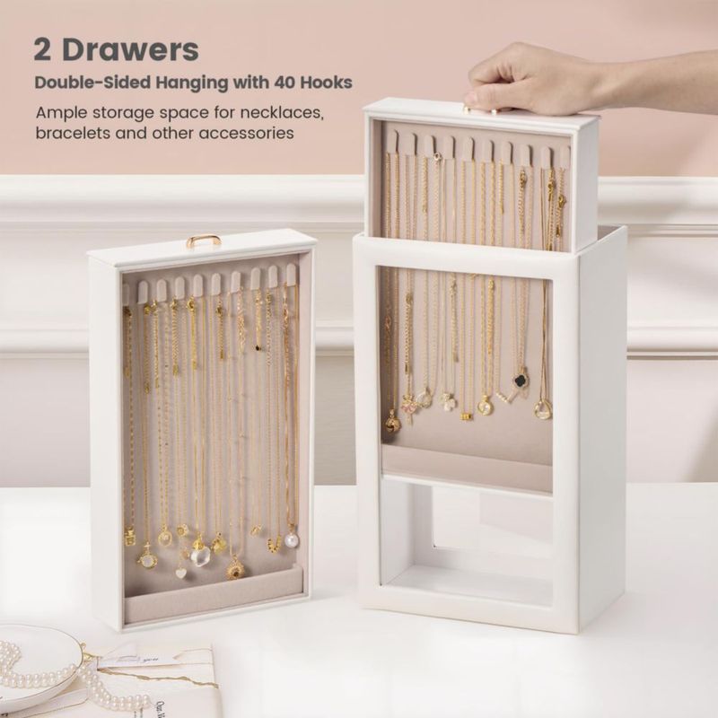 Organizador de Collares Lolalet 20 cm Blanco 4 Capas
