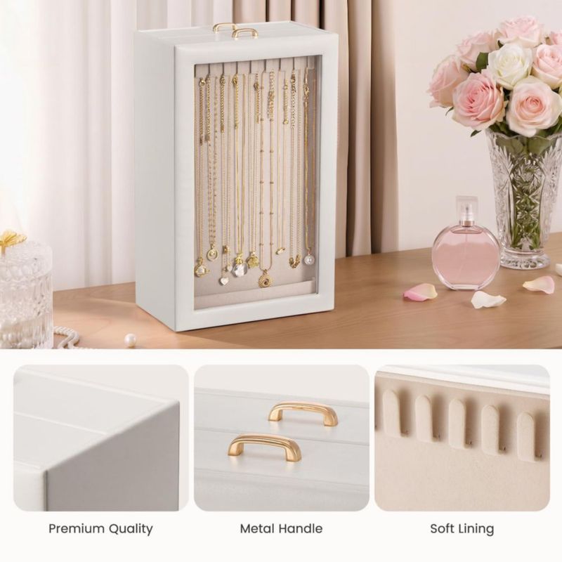Organizador de Collares Lolalet 20 cm Blanco 4 Capas