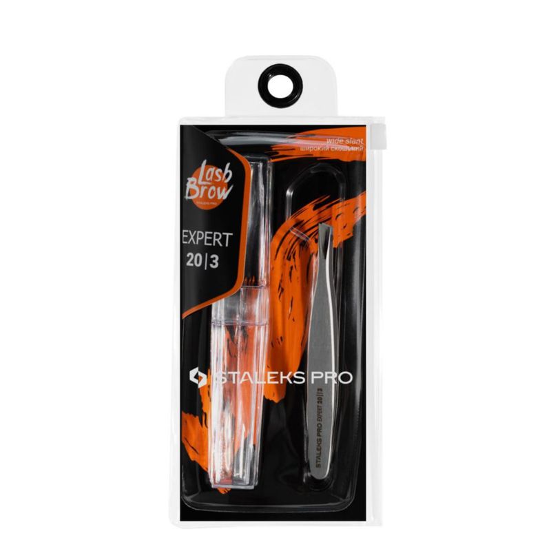 Pinzas de cejas STALEKS PRO Expert 20 de puntas inclinadas