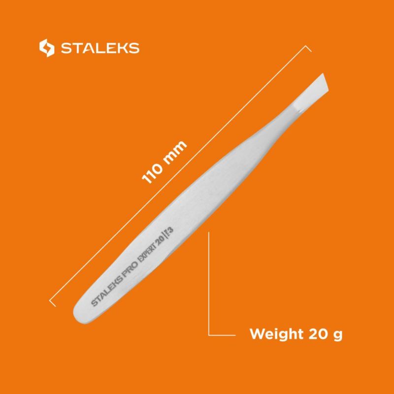 Pinzas de cejas STALEKS PRO Expert 20 de puntas inclinadas