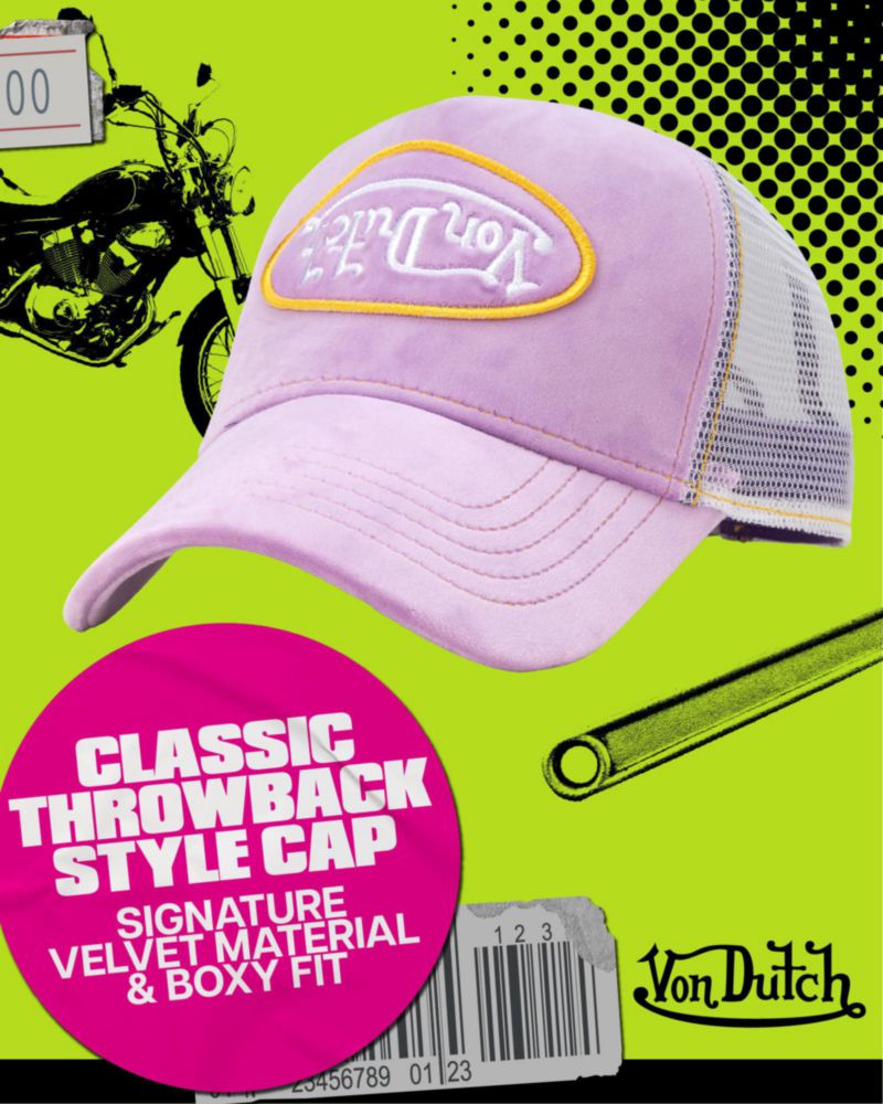 Gorra Von Dutch de Terciopelo Estilo Camionero Snapback Unisex