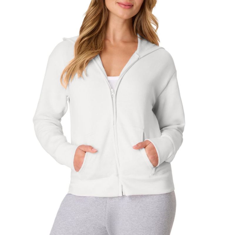 Sudadera con capucha Hanes XXL blanca de cremallera completa