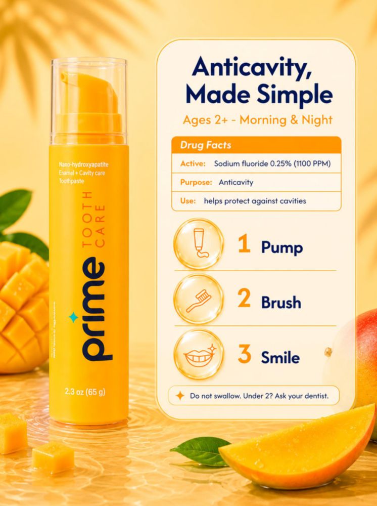Pasta de dientes Prime Tooth Care 65 ml Mango Smoothie