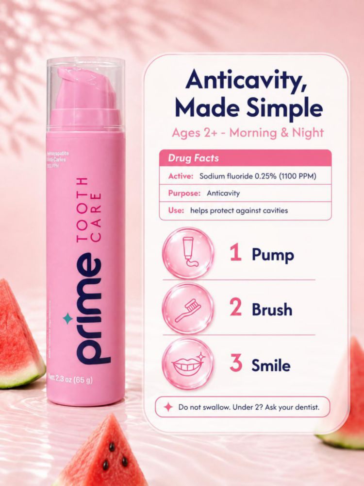 Pasta de dientes Prime Tooth Care 65 ml sabor a sandía