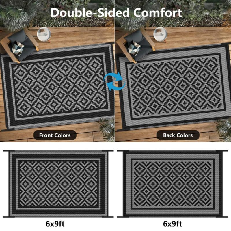 Alfombra Kohree 183 cm x 274 cm Diamante Negro y Gris