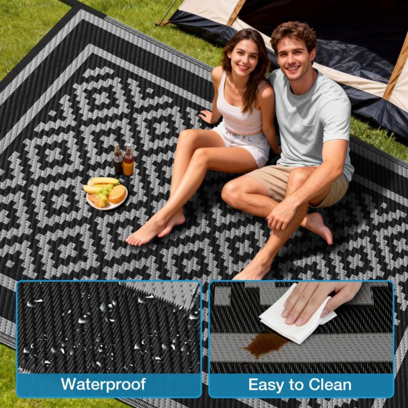 Alfombra Kohree 183 cm x 274 cm Diamante Negro y Gris