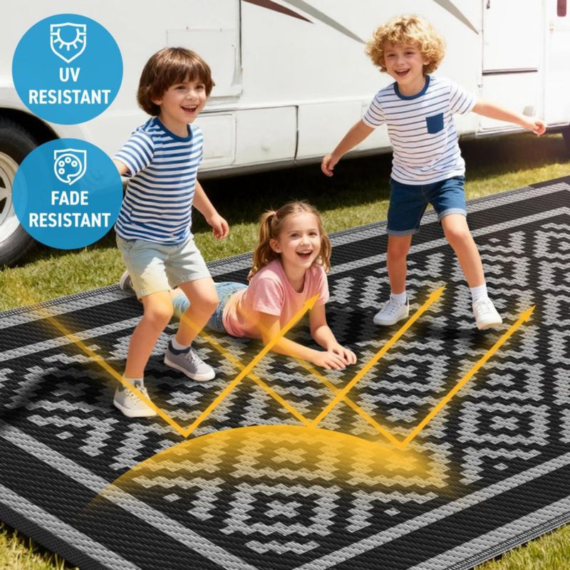 Alfombra Kohree 183 cm x 274 cm Diamante Negro y Gris