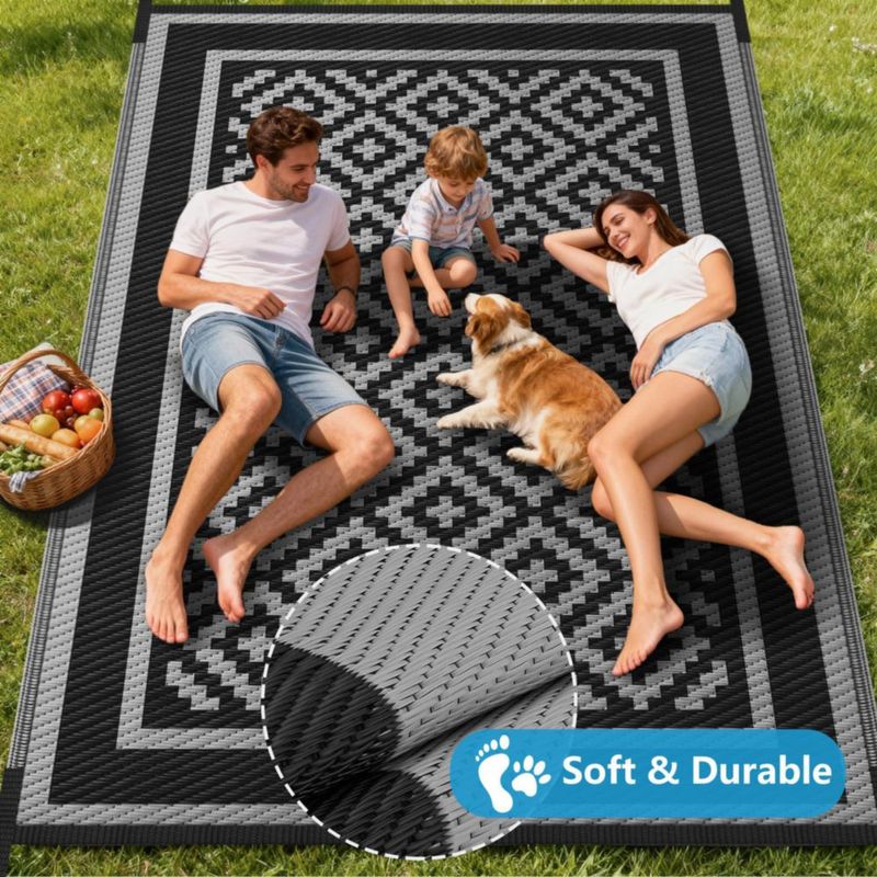 Alfombra Kohree 183 cm x 274 cm Diamante Negro y Gris