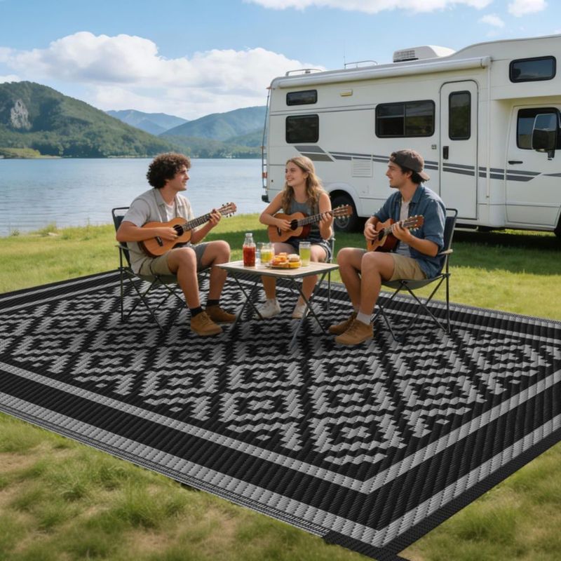 Alfombra Kohree 183 cm x 274 cm Diamante Negro y Gris
