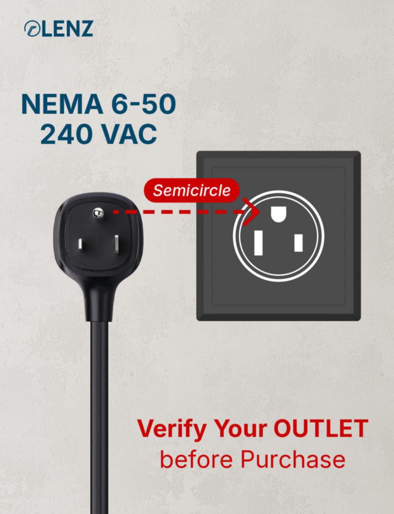 Adaptador LENZ NEMA 6-50 de 16 pulgadas para Tesla Gen 2/3