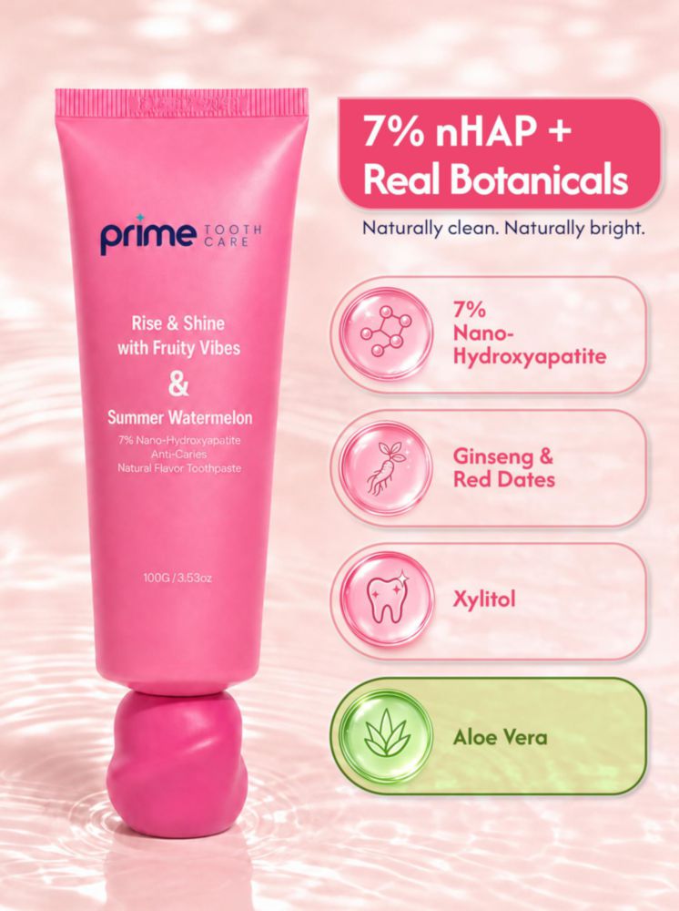 Pasta de dientes Prime Tooth Care 100 g sabor a sandía de verano sin flúor