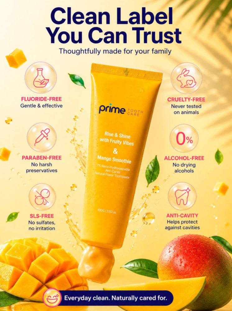Pasta de dientes Prime Tooth Care 100 g Sabor Mango Smoothie