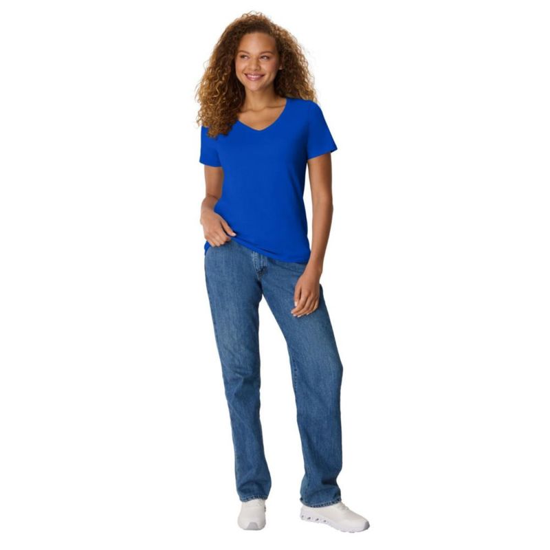 Camiseta Hanes de Cuello en V talla X-Large color Royal profundo (1 unidad)