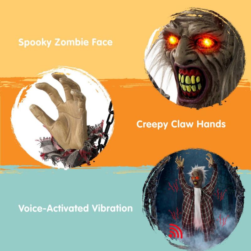 Decoración de Zombie JOYIN 110 cm con Activación por Voz y Movimiento