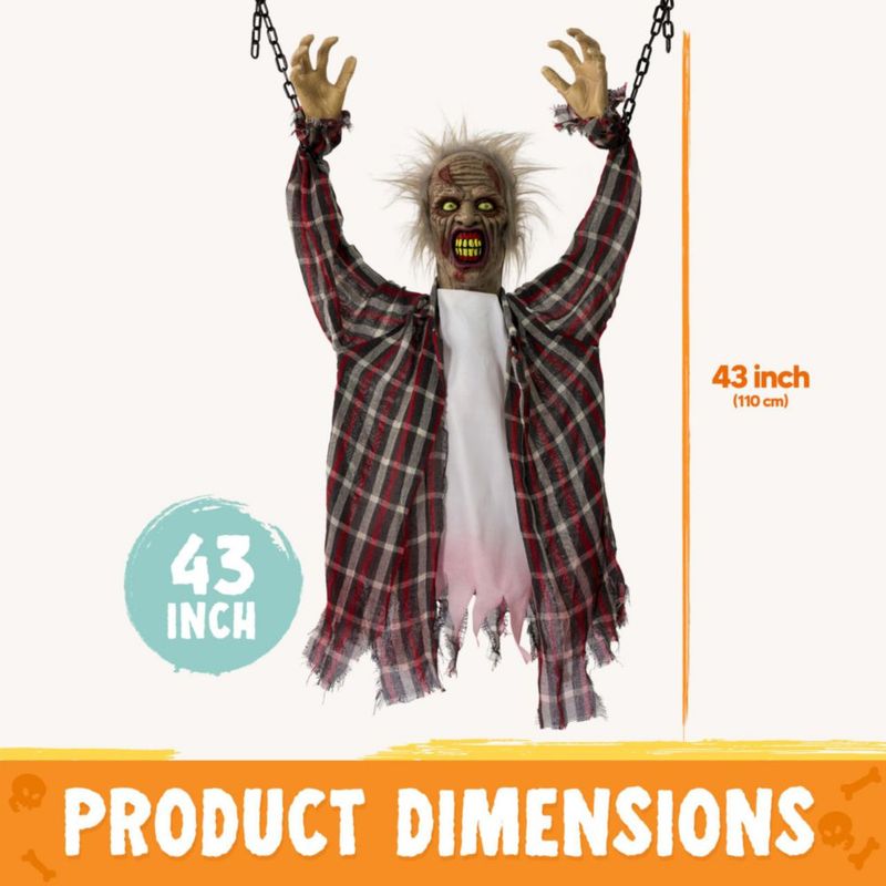 Decoración de Zombie JOYIN 110 cm con Activación por Voz y Movimiento