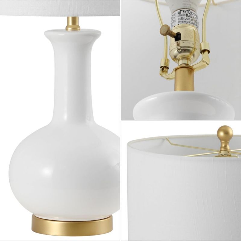 Lámpara de mesa JONATHAN Y 69 cm acabado blanco y dorado