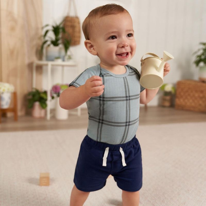 Pantalones cortos Gerber 5T Azul (3 unidades) de punto con cintura elástica