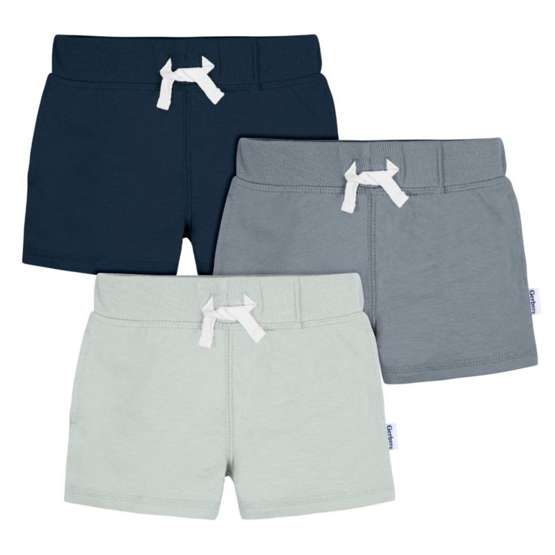Pantalones cortos Gerber 5T Azul (3 unidades) de punto con cintura elástica
