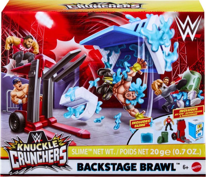 Set de juego de figuras de acción Mattel WWE Knuckle Crunchers