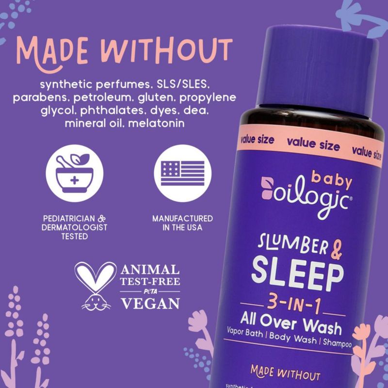 Champú 3 en 1 Oilogic Sleep 473 ml Baño de Vapor para Bebé