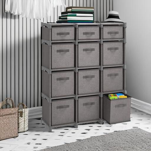Organizador de Almacenamiento Nestl 91 cm x 30 cm x 43 cm Gris 12 Cubos