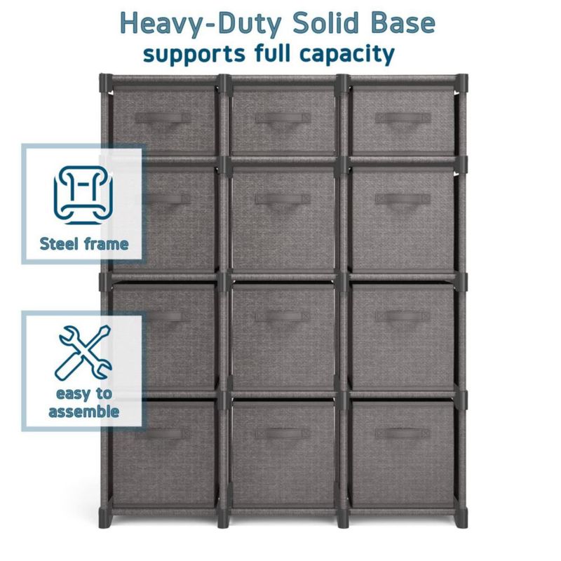 Organizador de Almacenamiento Nestl 91 cm x 30 cm x 43 cm Gris 12 Cubos