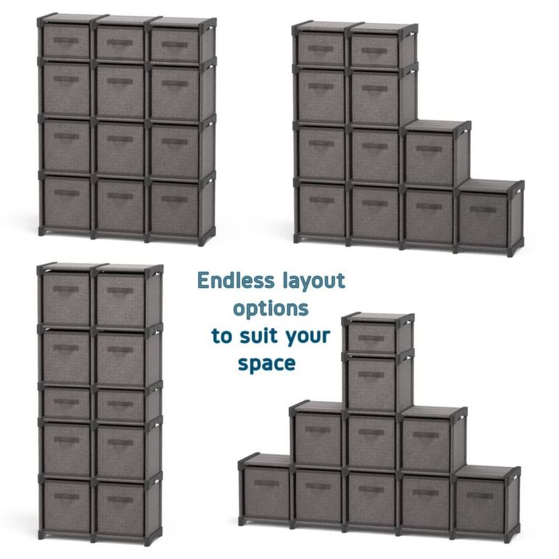 Organizador de Almacenamiento Nestl 91 cm x 30 cm x 43 cm Gris 12 Cubos