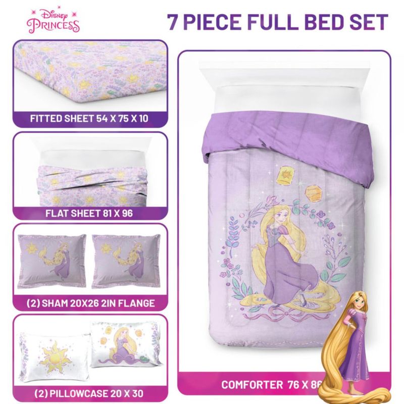 Juego de Cama Jay Franco Full 7 piezas Princesa Disney Morado