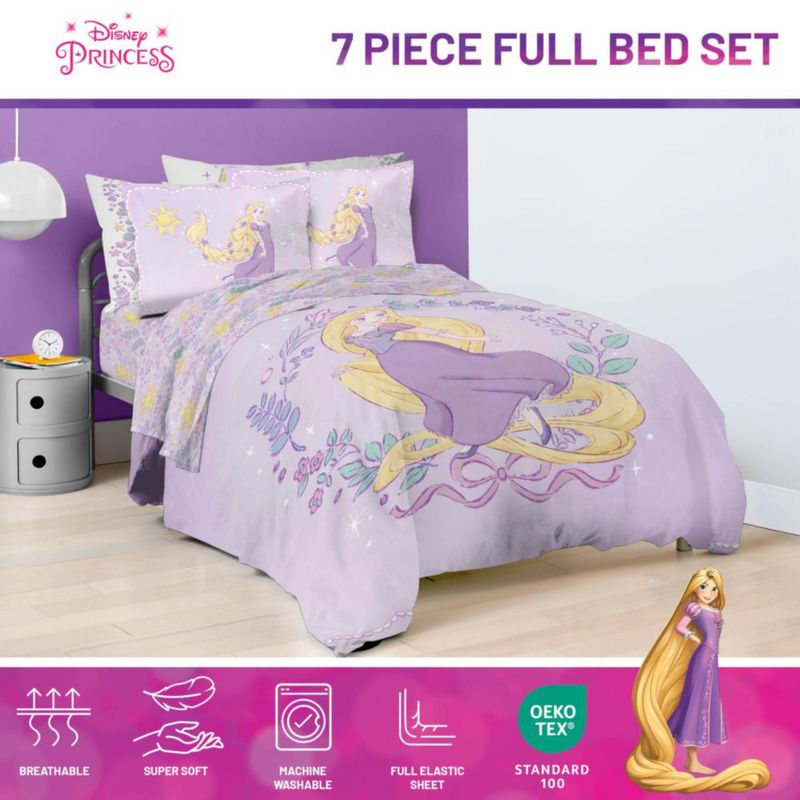 Juego de Cama Jay Franco Full 7 piezas Princesa Disney Morado