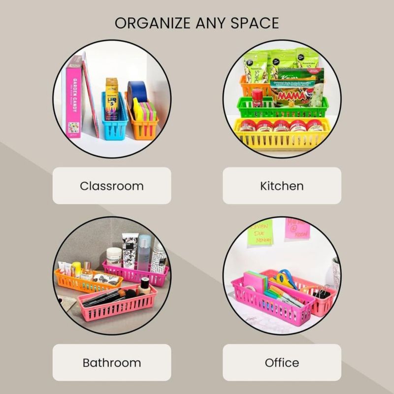 Porta lápices Juvale pack de 24 unidades - Cestas de plástico de 25 cm
