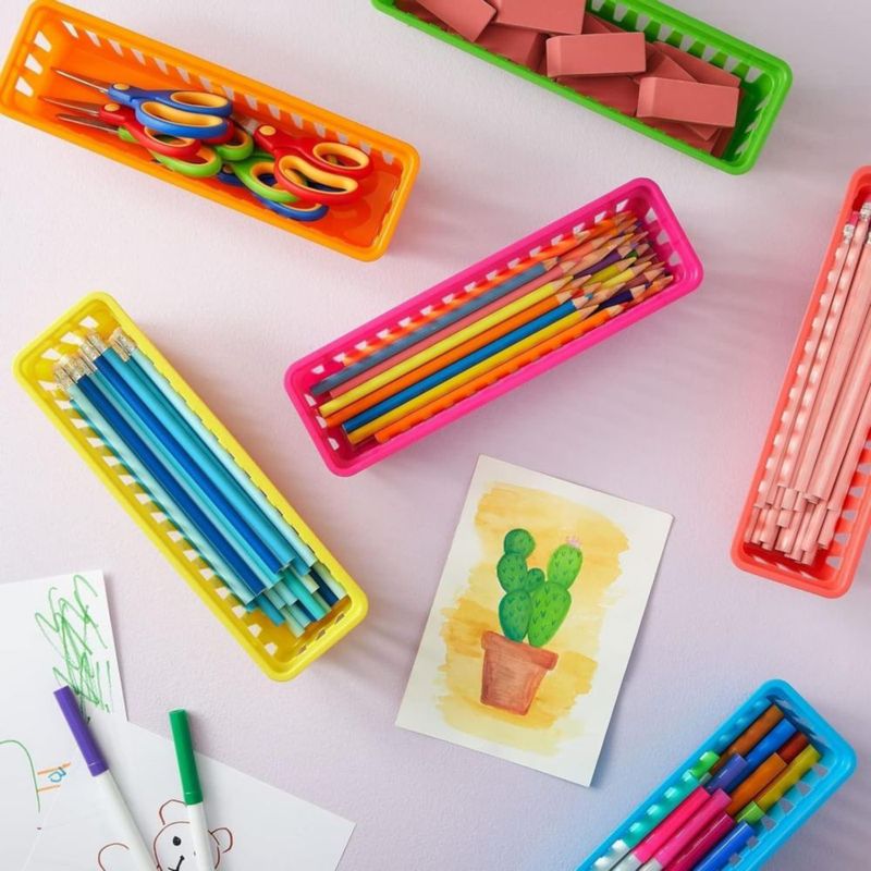 Porta lápices Juvale pack de 24 unidades - Cestas de plástico de 25 cm