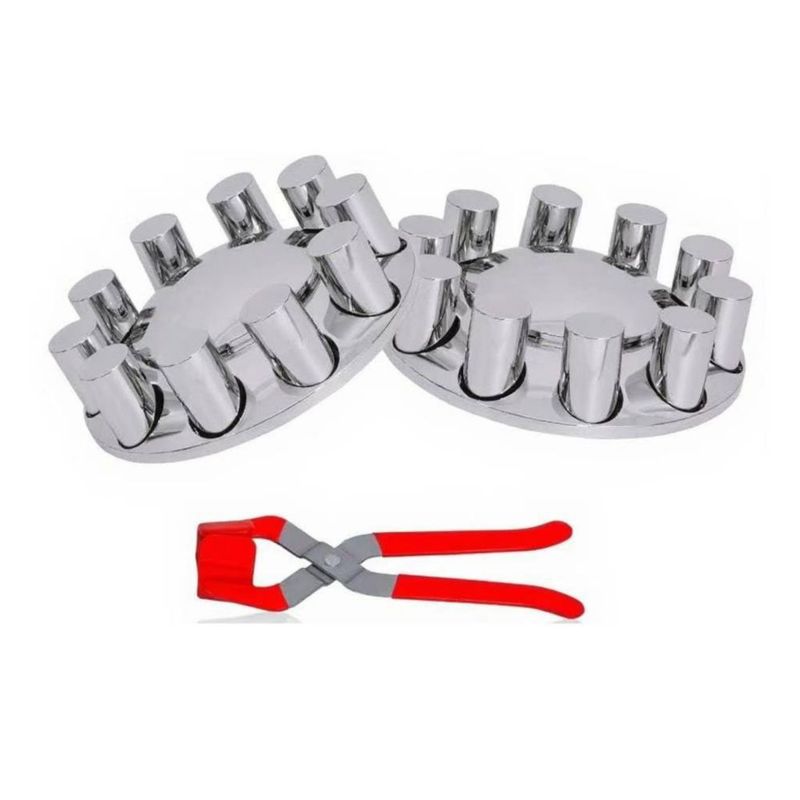 Tapón de cubo JESONN cromado - Kit de cubiertas para tuercas de 33 mm 10 agujeros