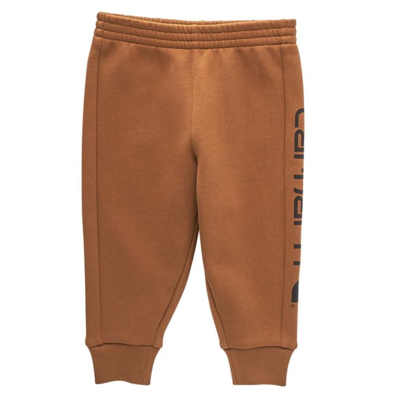 Pantalones Carhartt de felpa con logo color marrón para bebé de 6 meses