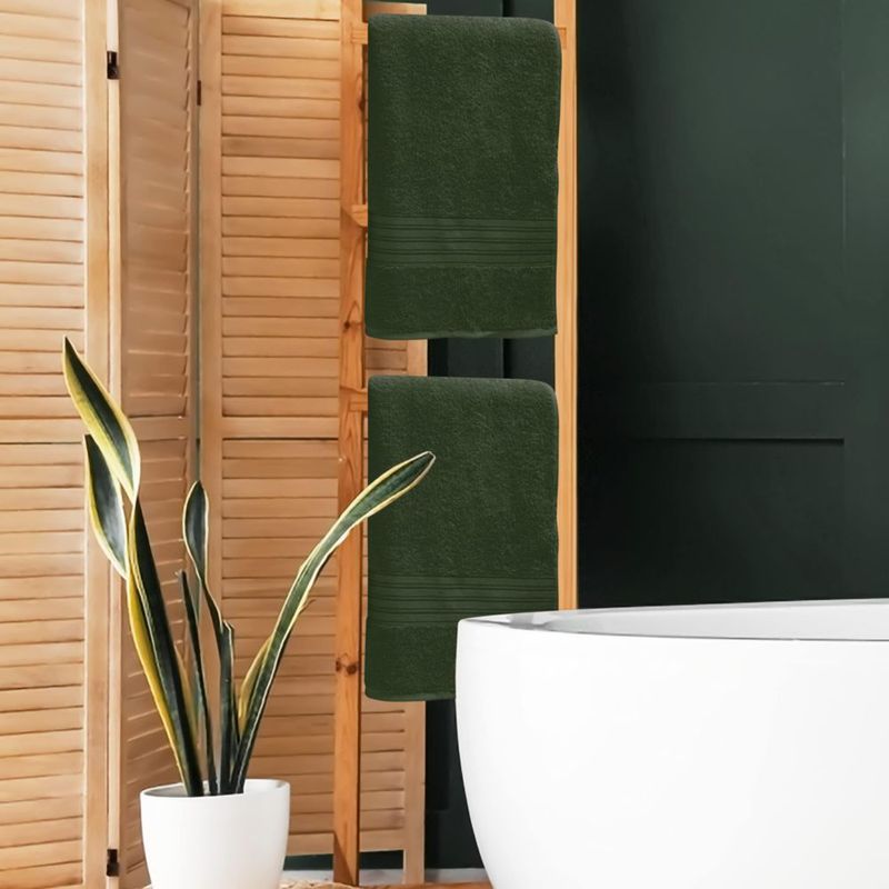 Juego de 2 Toallas de Baño BOUTIQUO 71 cm Verde Oliva