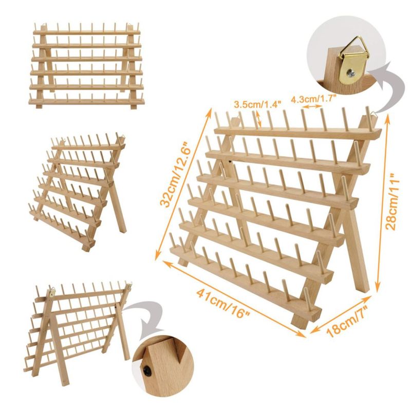 Porta‑hilos de madera New Brothread 4x60 carretes