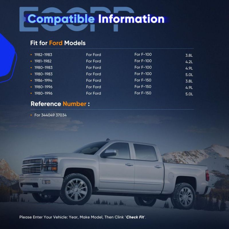 Amortiguadores ECCPP Ford F-150 1980-1996 Delanteros Juego de 2