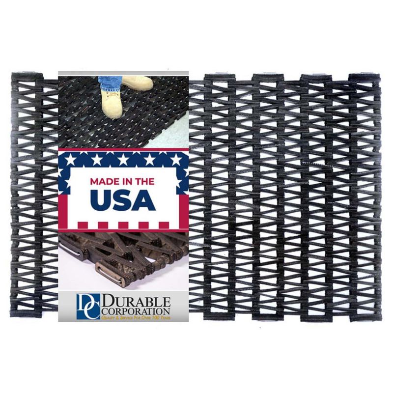 Alfombra de Entrada Durable Corp 51x76 cm Negra de Caucho Resistente